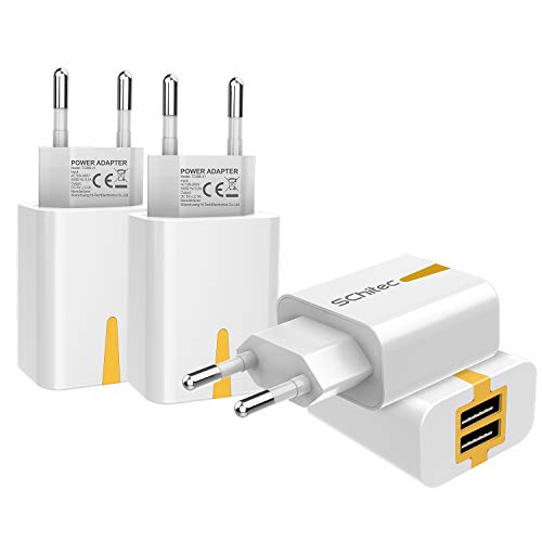 USB Ladegerät, 4er-Pack 2 Port USB Netzteil 5V / 2.1A Ladeadapter , USB-Portadapter Reise Wall Charger für iPhone X 8 Samsung Galaxy S9 S8 iPad Pro Huawei P20 P30 LG Tablet Kindle MP3(4Pack-Weiß)