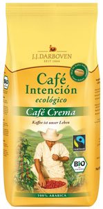 Fairtrade J.J.Darboven Café Intención ecológico Café Crema, Bio-Kaffee, Ganze Bohne - 1kg - 2x