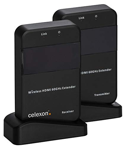 celexon Expert HDMI-Funk-Set WHD30M | Kabellose Übertragung von Bild und Ton vom Abspielgerät auf Projektor oder Display | Unterstützt Auflösungen von VGA bis WUXGA | TV-Formate 480i/576i bis 1080p@60HZ | Unterstützt 3D Video