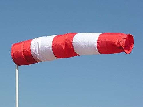 Windsack rot-weiß 30cm Durchmesser, 1,20m lang