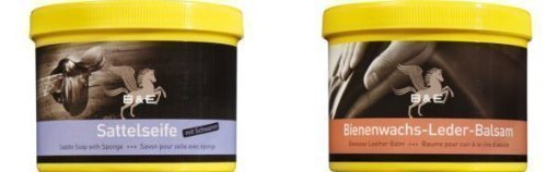 B & E Bienenwachs Lederbalsam + Sattelseife Set a 500 ml Polsterreiniger, Lederreiniger Handtaschen, Schuhe
