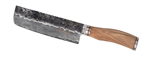 Wakoli Damastmesser (Nakirimesser) japan.Damaststahl VG-10, mit Oliven Holzgriff, Wakoli Oliven Serie
