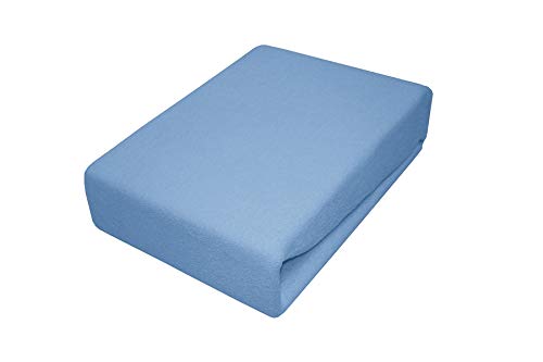 Kinder Baby Bettlaken Spannbettlaken 100% Baumwolle Jersey - 80/160 80x160 (Blau)
