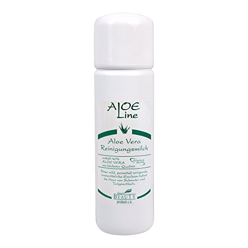 Aloe Vera Reinigungsmilch/Reinigungslotion 200ml enthält 40% Aloe Vera | Milde Hautreinigung entfernt schonend Make Up, Schmutz & überschüssiges Fett der Hautoberfläche | VEGAN | Made in Germany