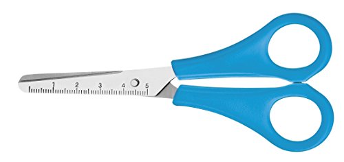 Westcott E-21592 00 Kinderschere für Rechtshänder, 13 cm, runde Spitze, Maß 5 cm, blau