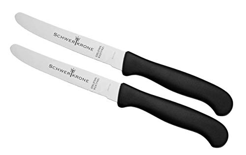 Schwertkrone Tomatenmesser Tafelmesser Brötchenmesser Gemüsemesser schwarz (2)