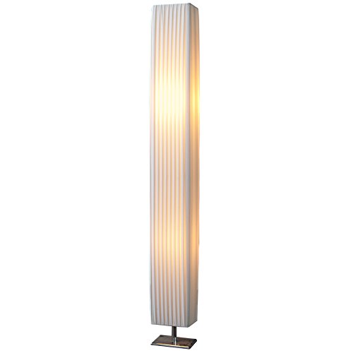 Design Stehlampe PARIS weiss 120 cm Stehleuchte mit Chrom-Fuß Wohnzimmer Lampe Leuchte Standleuchte