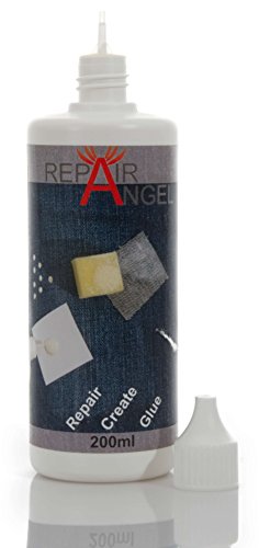 Repair Angel Textilkleber waschmaschinenfest Transparent für Stoffe Leder Jeans Marise Wasserfest Anti Rutsch Noppen Leder Reparatur Set Kleber 200ml