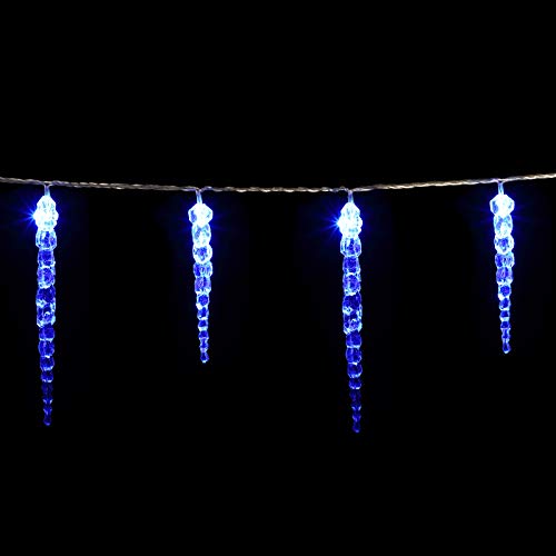 monzana LED Eiszapfenlichterkette I 40 Eiszapfen I blau I inkl Fernbedienung I 8 Leuchtmodi I Timer I Dimmbar I Indoor Outdoor I Weihnachtslichterkette Lichterkette