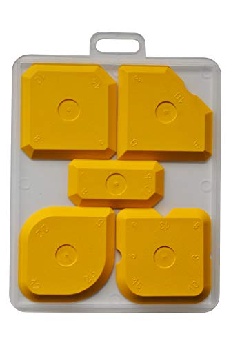 Fugenglätter (gelb) - PROFI Fugenabzieher Set für Silikon, Silikonfugen und Acryl - Fugenspachtel - Glättspachtel