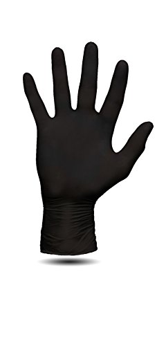 100 Stück Nitril Einweghandschuhe, Einmalhandschuhe puderfreie und unsterile Kochhandschuhe Tätowierhandschuhe Tattoo Handschuhe, (L,schwarz)