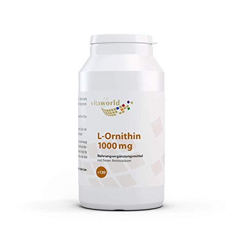 Vita World L-Ornithin 1000 mg HOCHDOSIERT 120 Tabletten Apotheker Herstellung Vegetarisch