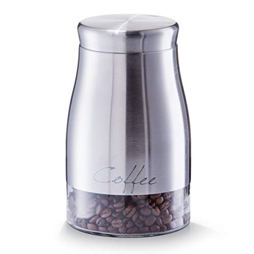 Zeller 19892 Vorratsglas Coffee, 1300 ml, Edelstahl, ca. 11,5 x 11,5 x 19 cm