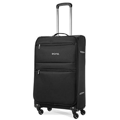 Amazon Marke: EONO Essentials Medium 72cm Ultraleichter Reisetrolley Koffer mit 4 Rädern, Schwarz