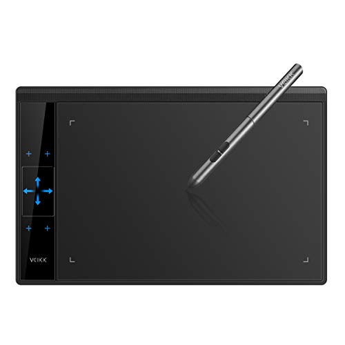 FLOUREON VEIKK A30 Grafiktablett 10 x 6 Zoll Stifttablett Akku-freier Stift Stylus Digital Tablet mit 8192 Druckstufen und Vier Tastenkombinationen kompatibel mit Windows IOS