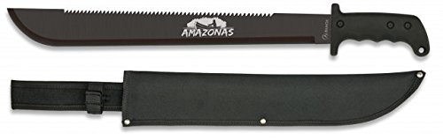 Martinez Albainox Machete Amazonas schwarz 59,8cm mit Sägerücken und Nylon-Scheide