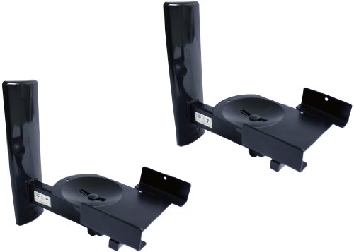 B-Tech - BT77 - Ultragrip ProTM Wandhalterung für Lautsprecher bis 25kg (55lbs), neig- und schwenkbar, schwarz (Paar)