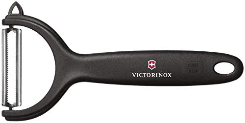 Victorinox Universalschäler mit Zackenschliffklinge, Zweischneidig, Rostfrei, Edelstahl, Spülmaschinengeeignet, schwarz