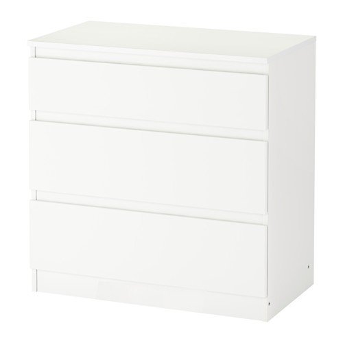 IKEA KULLEN Kommode mit 3 Schubladen; in weiß; (70x72cm)