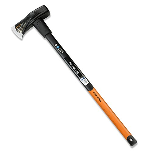 FISKARS 122161 Spalthammer (geschmiedet), 2 in 1 Axt und Hammer, Gewicht: 4,6 kg, Gehärtete Stahl-Klinge/Glasfaserverstärkter Kunststoff-Griff, Schwarz/Orange, 3700 X46, 1001705
