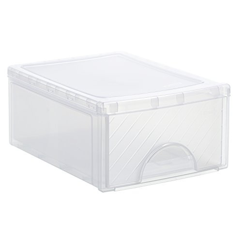 Rotho Schubladenbox Frontbox aus Kunststoff (PP), Ablagefach mit 1 Schub klein, 35x25.5x14.5 cm, transparentes Ablagesystem, DIN A4 Ablagebox für Schreibtisch, Büro - Hergestellt in der Schweiz, 1767800096