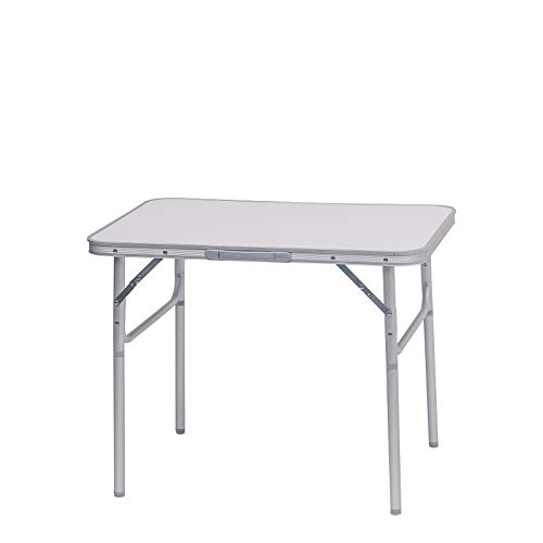 eSituro Klapptisch Campingtisch Faltbarer und höhenverstellbarer Reisetisch aus Alu, Tischplatte aus MDF, 75x55x25-60cm