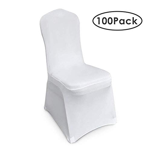 femor Stuhlhussen Weiß 100 Stück Stuhlhussen 40X20X25 cm Acelectronic Stuhlüberzug Moderne Stuhl Abdeckung für Hochzeiten und Feiern