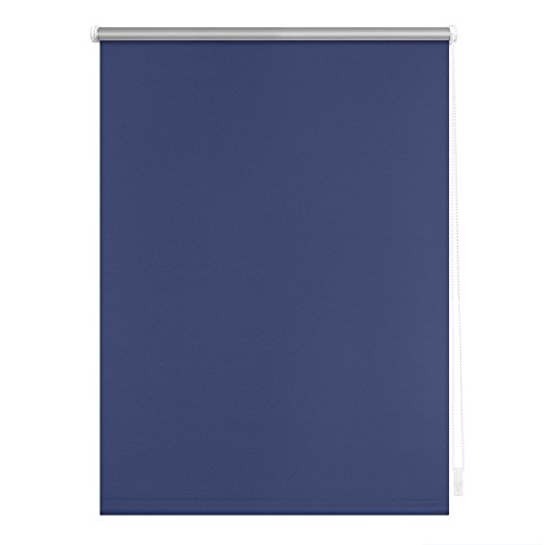 Lichtblick Thermo-Rollo, 100 cm x 150 cm (B x L) in Blau, ohne Bohren, Sonnen-, Sicht-, Hitze- & Kälte-Schutz, reflektierende Thermofunktion, Klemmfix für Fenster & Türen