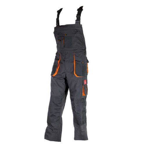 Urgent Latzhose Schutzhose Arbeitskleidung Arbeitshose Farbeauswahl URG-A Grau-orange 52, Graphit
