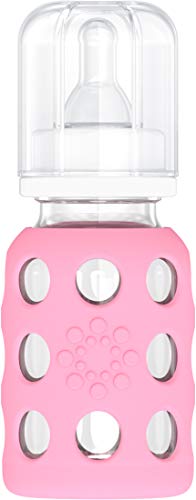 Lifefactory 10526 Glas  Babyflasche 120ml inkl. Silikonmantel, pink