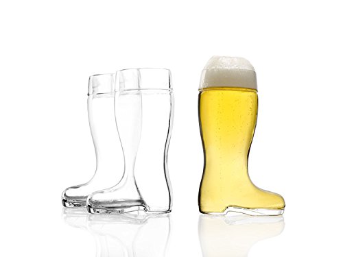 Stölzle Oberglas Bierstiefel 0,25l - mit Füllstrich, Bierglas, Stiefel, Glasstiefel, 3 Stück, spülmaschinenfest, hochwertige Qualität