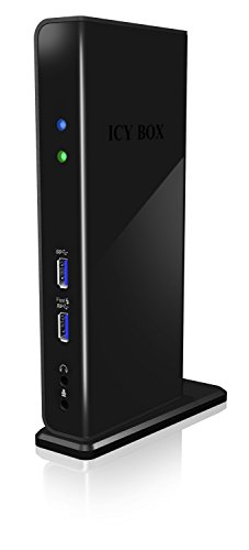 ICY BOX IB-DK2241AC USB 3.0 Notebook Dockingstation, 2x USB 3.0, 2x Video (HDMI+DVI), 1x Gigabit LAN, 4x USB 2.0, Audio (IN/OUT)