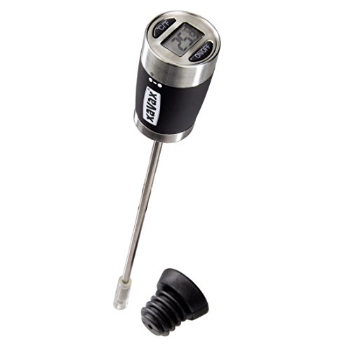 Xavax Weinthermometer Digital aus Edelstahl (auch geeignet als Bratenthermometer und Flaschenverschluss, Küchenthermometer) silber