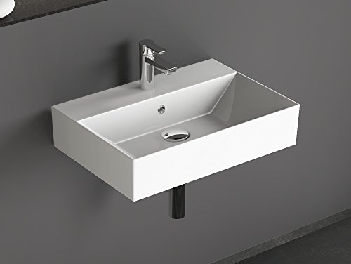 Aqua Bagno KS.60 Design Waschbecken/Aufsatzbecken 60x42cm Keramik weiß Waschtisch Waschschale