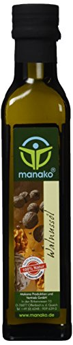 manako Walnussöl, raffiniert, 100% rein, 250 ml Glasflasche (1 x 0,25 l)