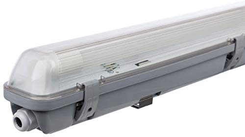 Müller-Licht LED-Feuchtraumleuchte 60 cm für höchsten Lichtkomfort - schönes neutralweißes Licht (4000 K) für optimale Arbeitsbeleuchtung - 1 x 10 W LED-Röhre - IP65 - grau