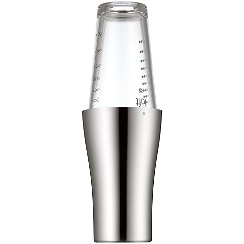 WMF Boston Shaker, Cocktail Shaker mit Rührglas skaliert, 2-teilig, Edelstahl Cromargan poliert, H 28cm, V 600ml