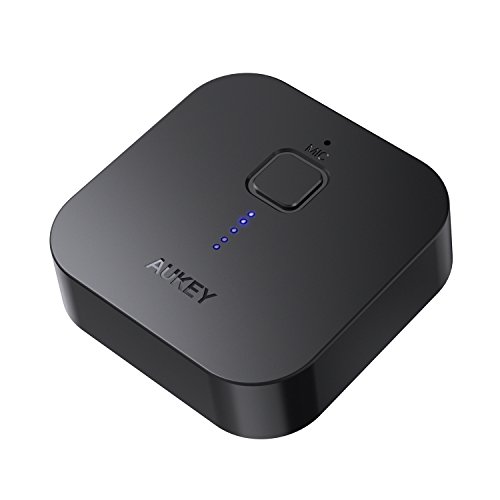 AUKEY Bluetooth Empfänger V4.1 Tragbare Drahtlos Receiver Wireless Adapter Audiogeräte für Heim HiFi Auto Lautsprechersystem und Handy mit Stereo 3.5 mm Aux