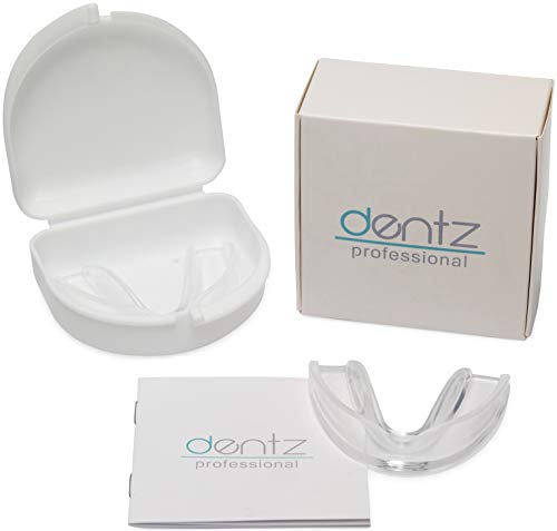 Dentz Professional Aufbissschiene (2 Stk) inkl. Aufbewahrungsbox, BPA frei, Zahnschutz beim nächtlichen Zähneknirschen, Knirscherschiene, Zahnschiene, Mouthguard - 100% ige Zufriedenheitsgarantie