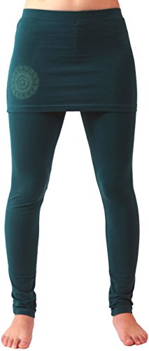 Guru-Shop Yoga-Hose Bio-BW Yogi, Damen, Emerald, Synthetisch, Size:L (40), Shorts, 3/4 Hosen, Leggings Alternative Bekleidung