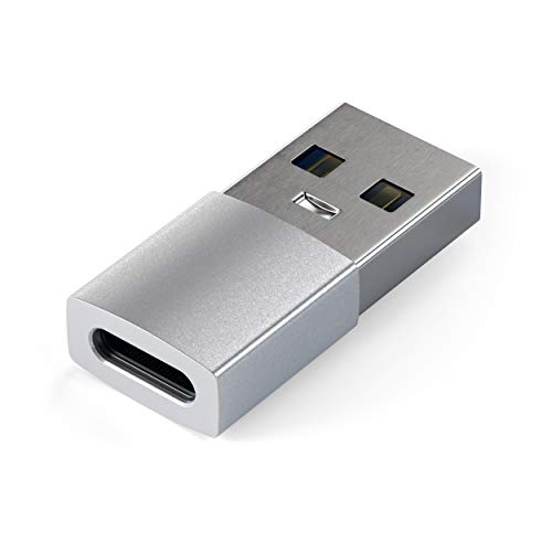 Satechi Typ-A zu Typ-C-Adapter/Converter USB-A Stecker auf USB-C Buchse - kompatibel mit iMac, MacBook Pro/MacBook, Laptops, PCs, Computer und andere (Silber)