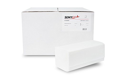 Semy Top Papierhandtuch, ZZ-Falz, 24 x 21 cm, 2lag, hochweiß, 3200 Blatt, 1er Pack (1 x 1 Stück)
