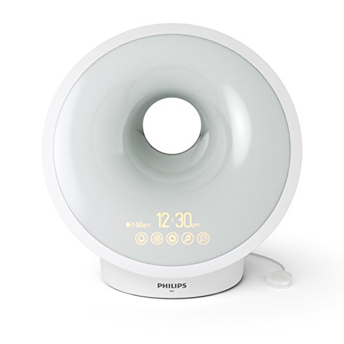 Philips Smart Connect Wake-up Light HF3671/01 (Natürlich aufwachen mit Licht, 7 Wecktöne, App Connected), Weiß