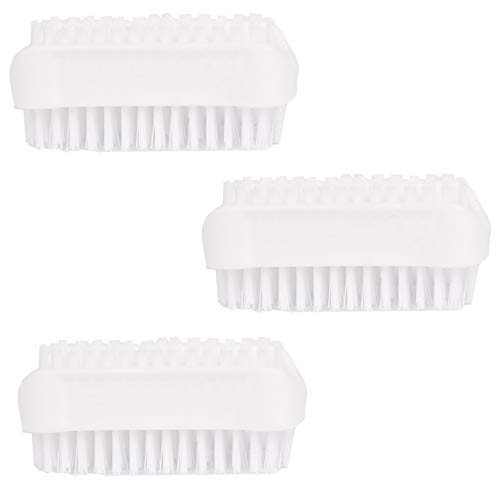 PARSA 3er Pack/Stück doppelseitige Bürsten in Weiß im Set Nagelbürsten/Handwaschbürste für Bad, WC, Waschbecken, Werkstatt