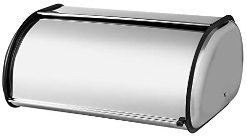 KADAX Brotkasten besteht aus poliertem Edelstahl. Brotbox mit frontklappe. Brotbehälter, Rollbrotkasten, Brotaufbewahrung, eleganten Brotaufbewahrungsbehälters (34x24x15cm)