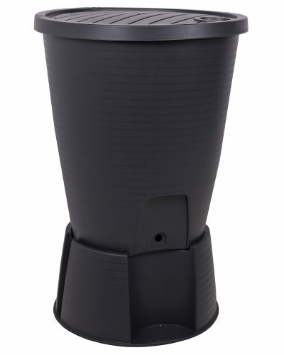 Ondis24 Regentonne schwarz Regenwassertank Wasserfass Regenwassertonne 220 Liter mit Deckel, Ständer, Hahn und Füllautomat