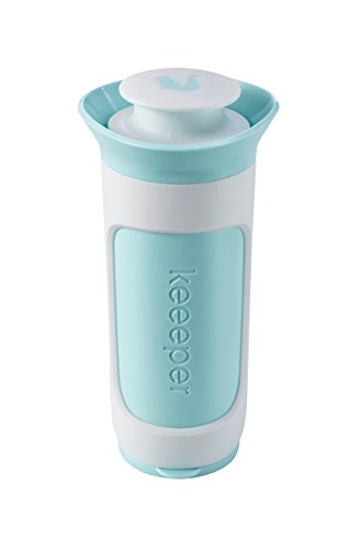 keeeper Puderzuckerstreuer mit Dosierfunktion und Auslaufschutz, BPA-freier Kunststoff, 8,5 x 7,5 x 15,5 cm, Tabea, Mintgrün/Weiß