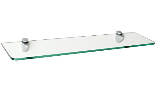 Glasregal / Wandregal ROUND+JAM | 4 Größen | 2 Dekore | 60x12 cm - klar/silber
