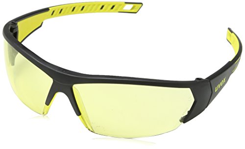 uvex i-works 9194 Unisex Brille EN 166 mit UV-Schutz - Sonnenbrille Schutzbrille Sportbrille Arbeitsbrille Radbrille (gelb/amber)