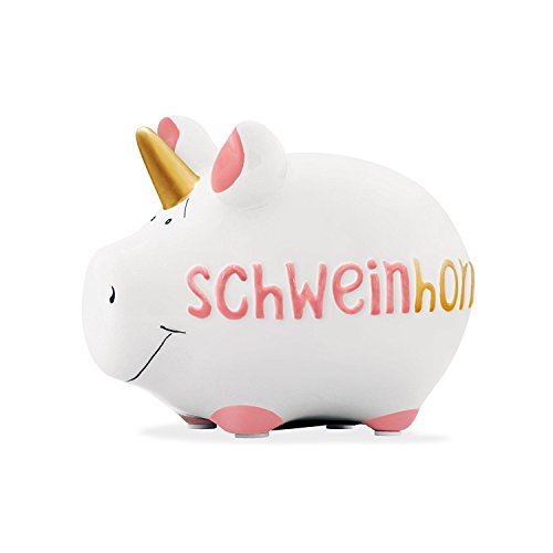 KCG Kleinschwein Keramik Sparschwein SCHWEINHORN / ca. 12.5 cm x 9 cm